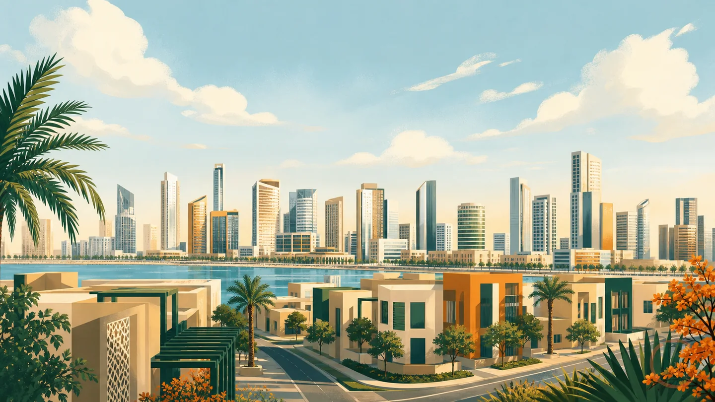 General Dubai and Al Khail Gate service-area illustration; not an exact property